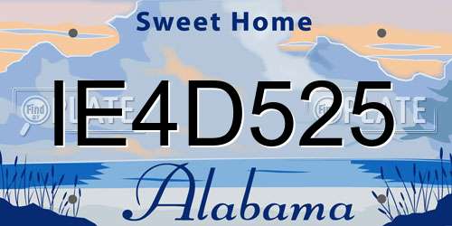 IE4D525 Alabama License Plate