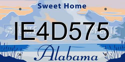 IE4D575 Alabama License Plate