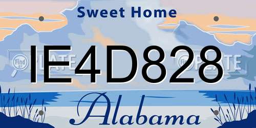 IE4D828 Alabama License Plate