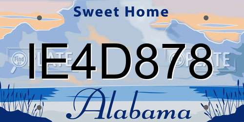 IE4D878 Alabama License Plate