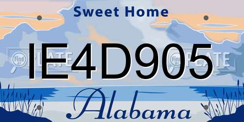 IE4D905 Alabama License Plate