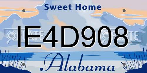 IE4D908 Alabama License Plate