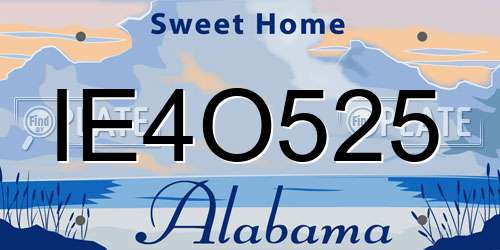 IE4O525 Alabama License Plate
