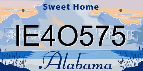 IE4O575 Alabama License Plate