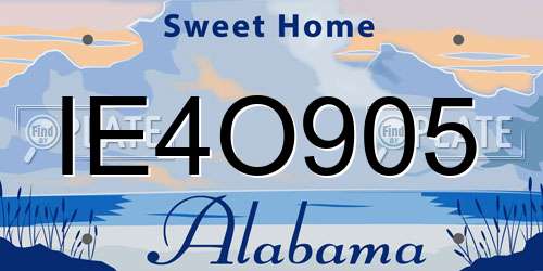 IE4O905 Alabama License Plate