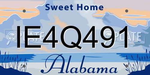 IE4Q491 Alabama License Plate