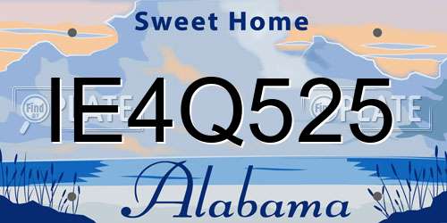 IE4Q525 Alabama License Plate
