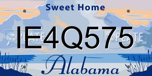 IE4Q575 Alabama License Plate