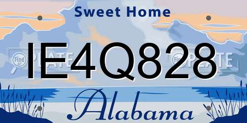 IE4Q828 Alabama License Plate