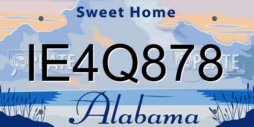 IE4Q878 Alabama License Plate