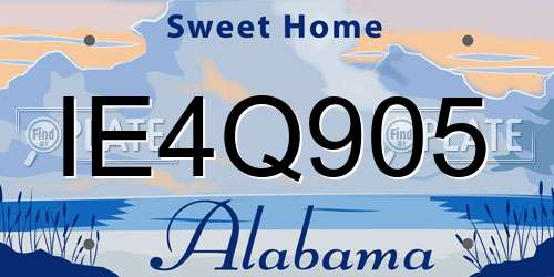 IE4Q905 Alabama License Plate