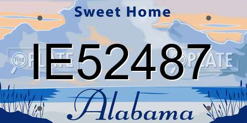 IE52487 Alabama License Plate