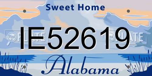 IE52619 Alabama License Plate