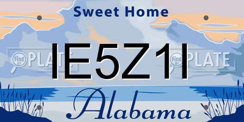 IE5Z1I Alabama License Plate