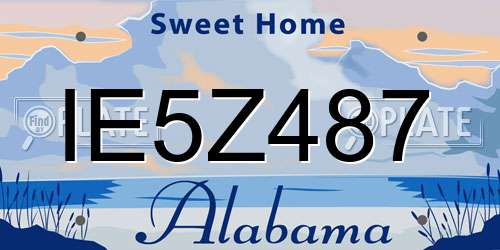 IE5Z487 Alabama License Plate
