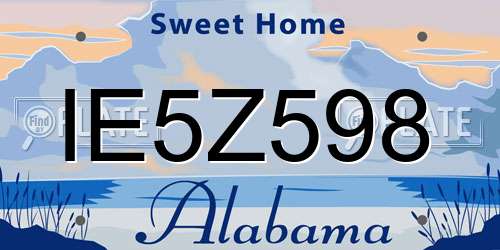 IE5Z598 Alabama License Plate