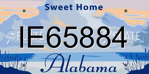 IE65884 Alabama License Plate