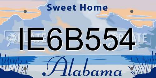 IE6B554 Alabama License Plate