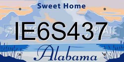 IE6S437 Alabama License Plate