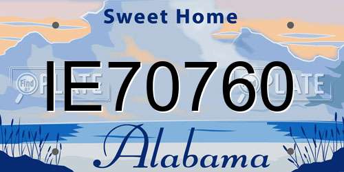 IE70760 Alabama License Plate
