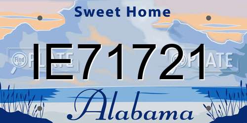 IE71721 Alabama License Plate