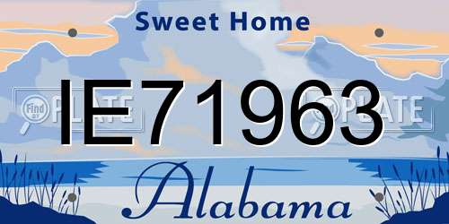 IE71963 Alabama License Plate