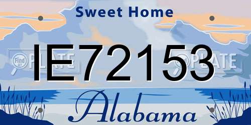 IE72153 Alabama License Plate