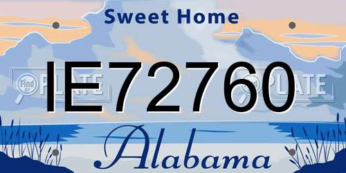 IE72760 Alabama License Plate