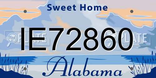 IE72860 Alabama License Plate