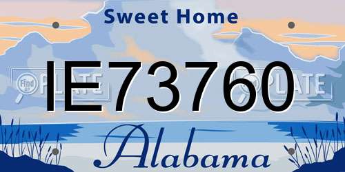 IE73760 Alabama License Plate