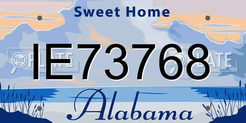 IE73768 Alabama License Plate