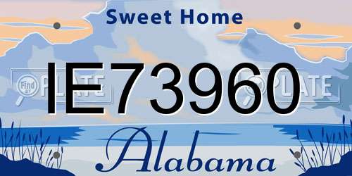 IE73960 Alabama License Plate