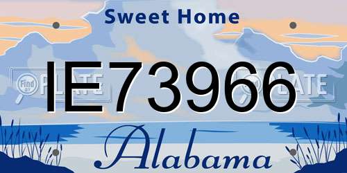 IE73966 Alabama License Plate