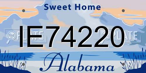 IE74220 Alabama License Plate