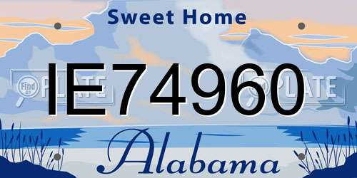 IE74960 Alabama License Plate