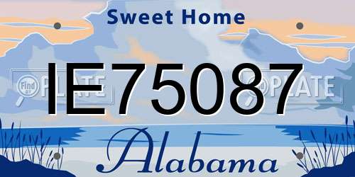 IE75087 Alabama License Plate