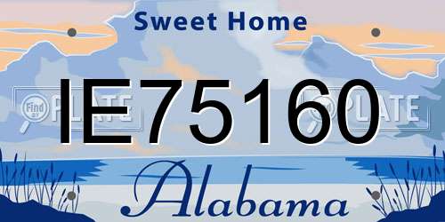 IE75160 Alabama License Plate