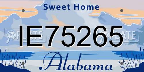 IE75265 Alabama License Plate