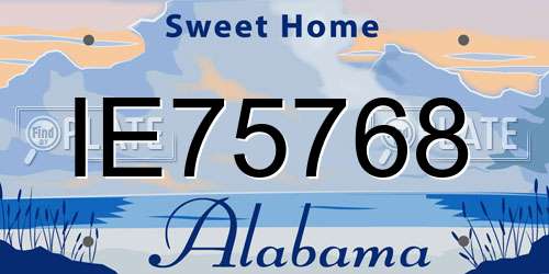 IE75768 Alabama License Plate