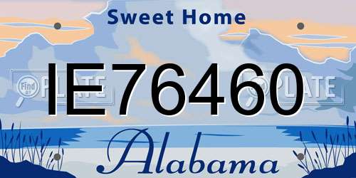 IE76460 Alabama License Plate