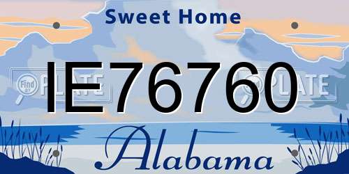 IE76760 Alabama License Plate