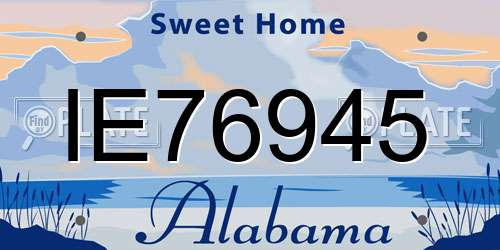 IE76945 Alabama License Plate