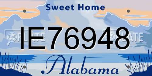 IE76948 Alabama License Plate
