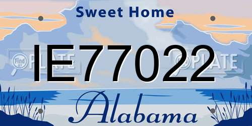 IE77022 Alabama License Plate