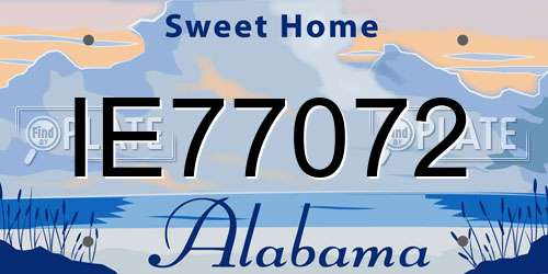IE77072 Alabama License Plate