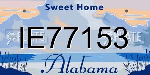 IE77153 Alabama License Plate