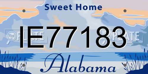 IE77183 Alabama License Plate