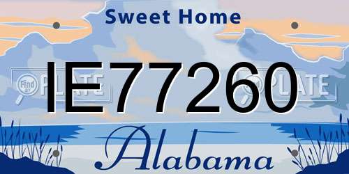 IE77260 Alabama License Plate