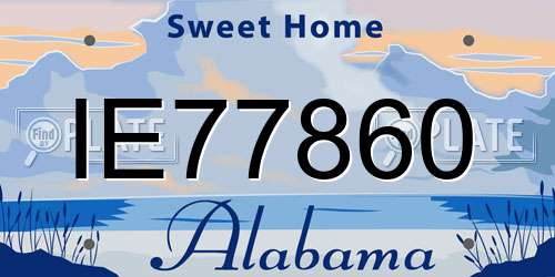 IE77860 Alabama License Plate