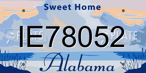 IE78052 Alabama License Plate